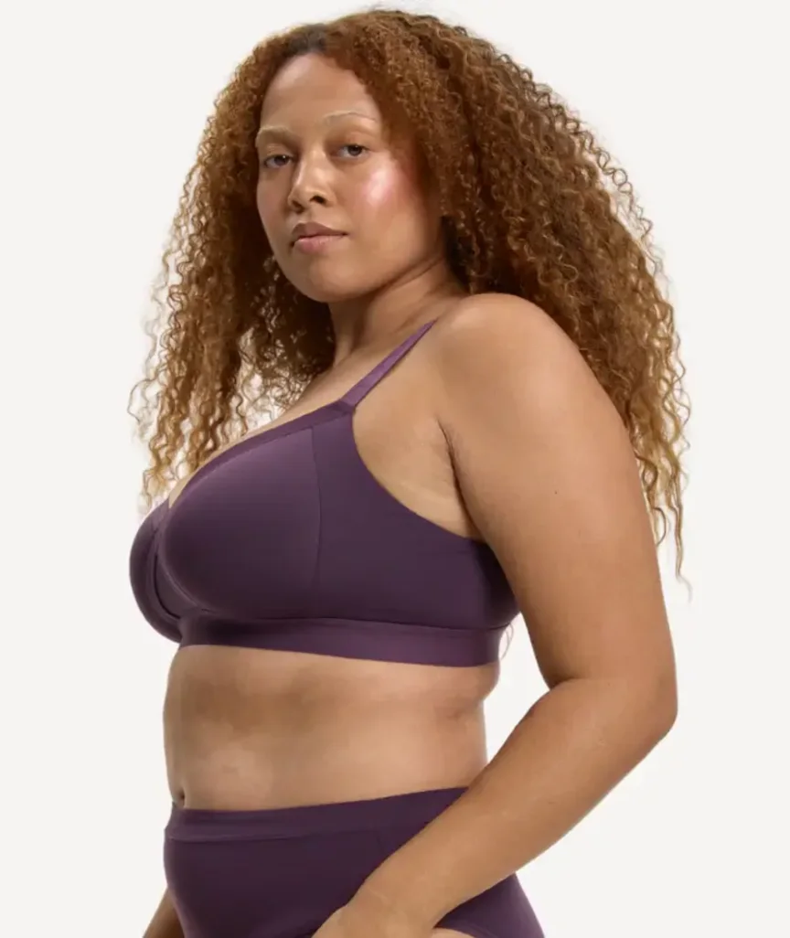 Nala Padded Support Wirefree Bralette Bra - Mulberry - Image 6