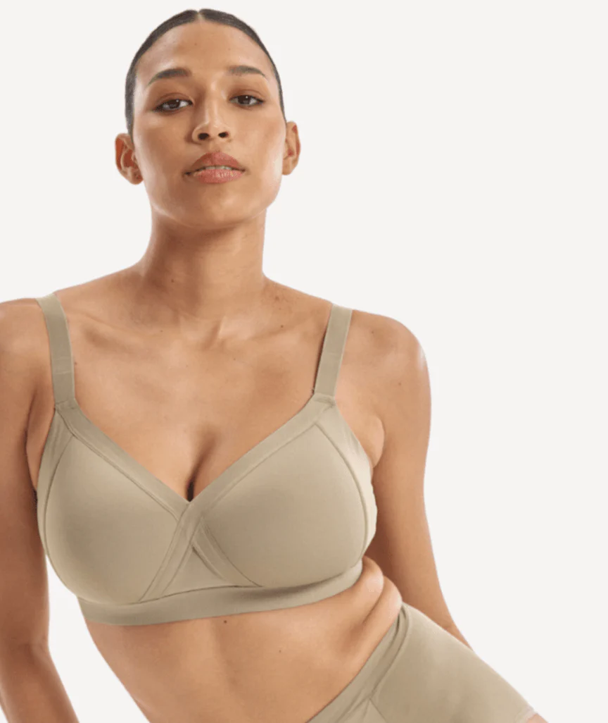 Nala Padded Support Wirefree Bralette Bra - Porcini Mushroom - Image 4