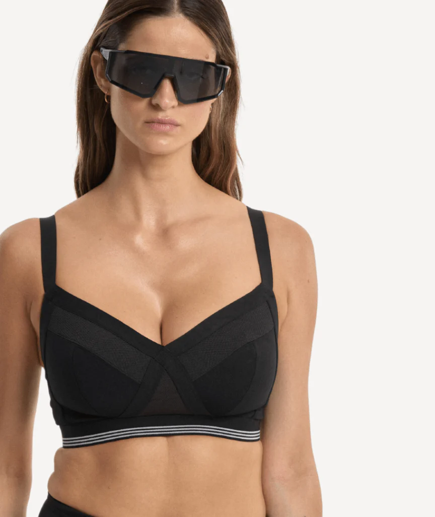 Nala Sporty Support Wirefree Bralette Bra - Licorice/Snow Cone - Image 3