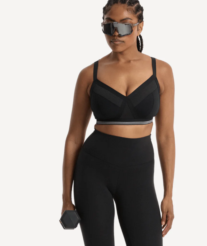 Nala Sporty Support Wirefree Bralette Bra - Licorice/Snow Cone - Image 5