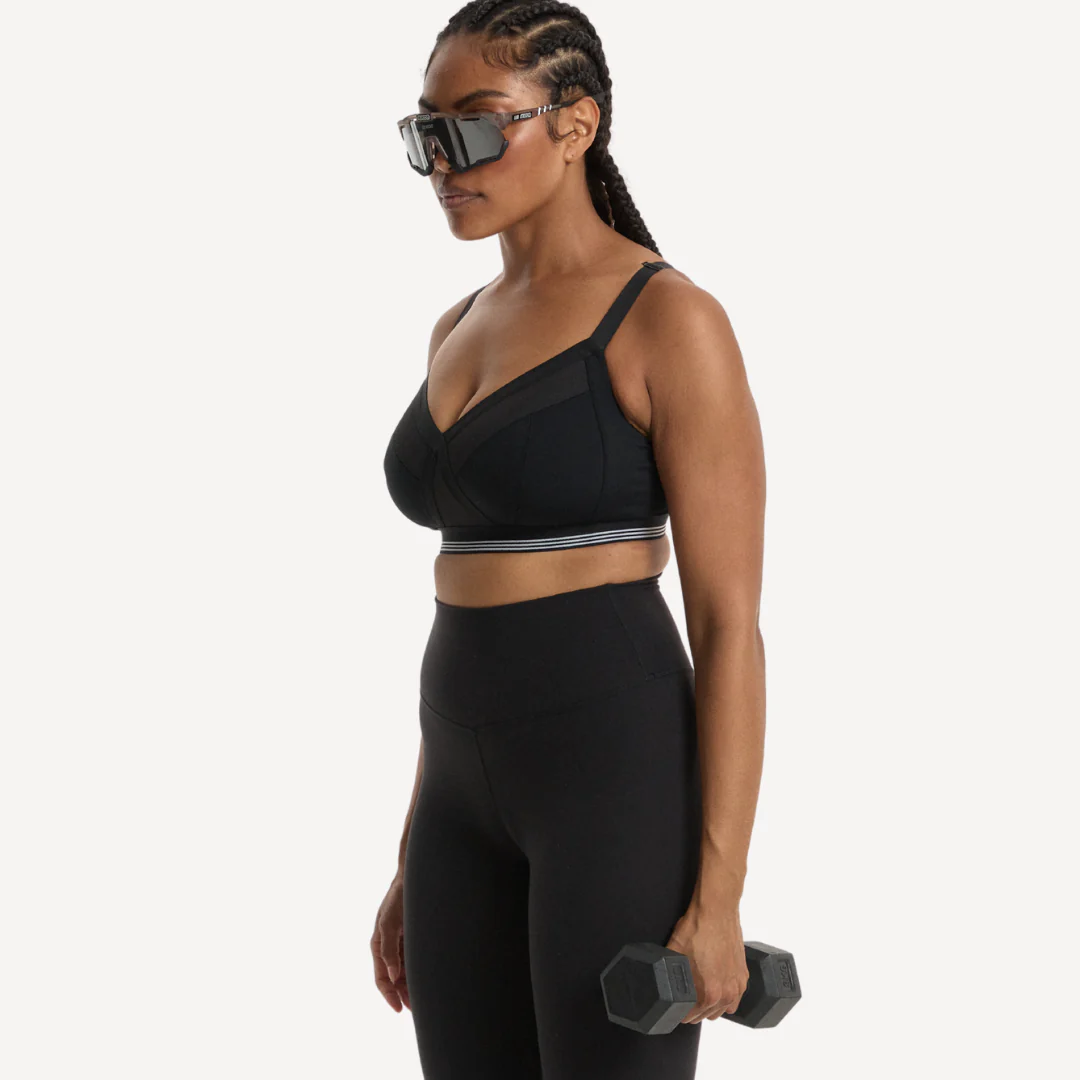 Nala Sporty Support Wirefree Bralette Bra - Licorice/Snow Cone - Image 6