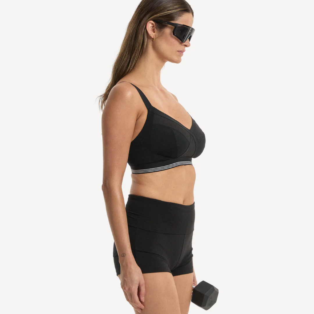 Nala Sporty Support Wirefree Bralette Bra - Licorice/Snow Cone - Image 8