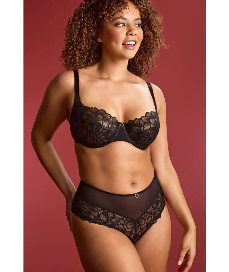 Panache Allure Underwired Demi Balcony Bra - Black / Latte - Image 4