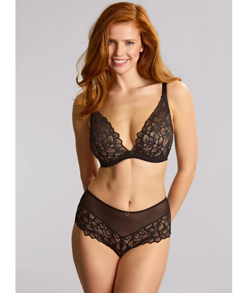 Panache Allure Underwired Demi Plunge Bra - Black / Latte - Image 4