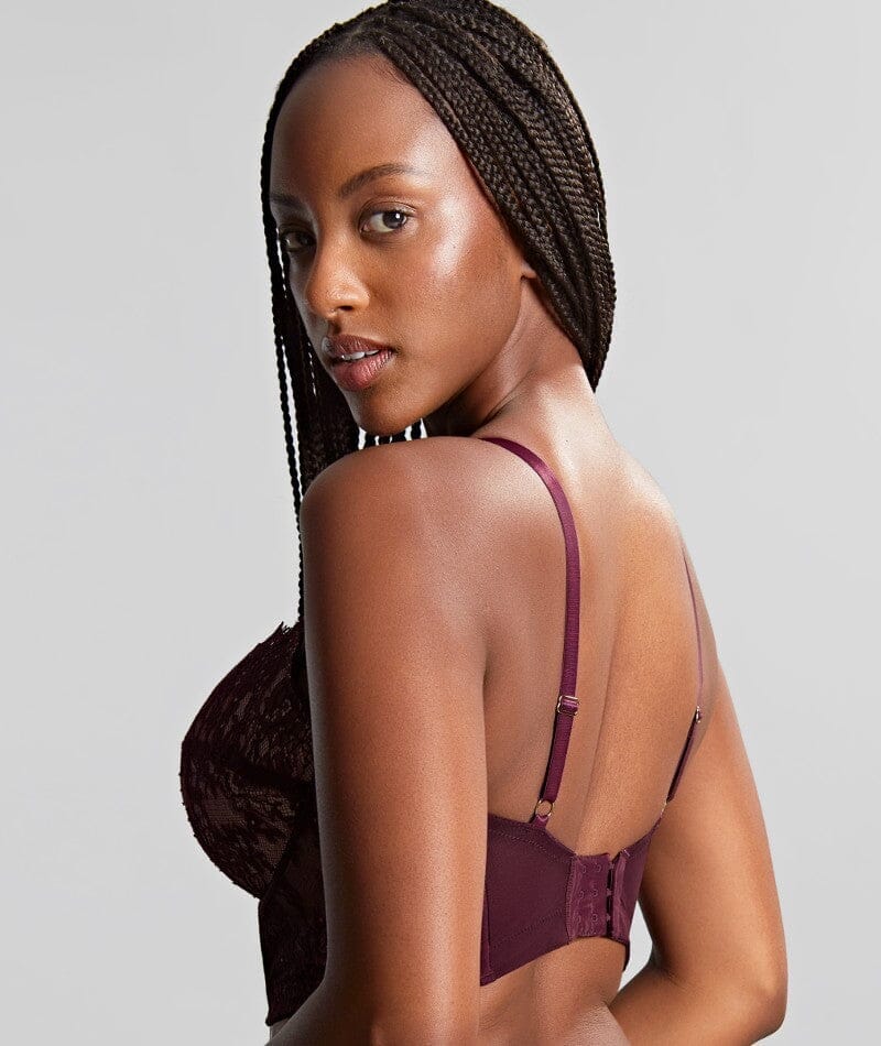 Panache Carmen Lace Underwired Bustier - Mulberry - Image 2