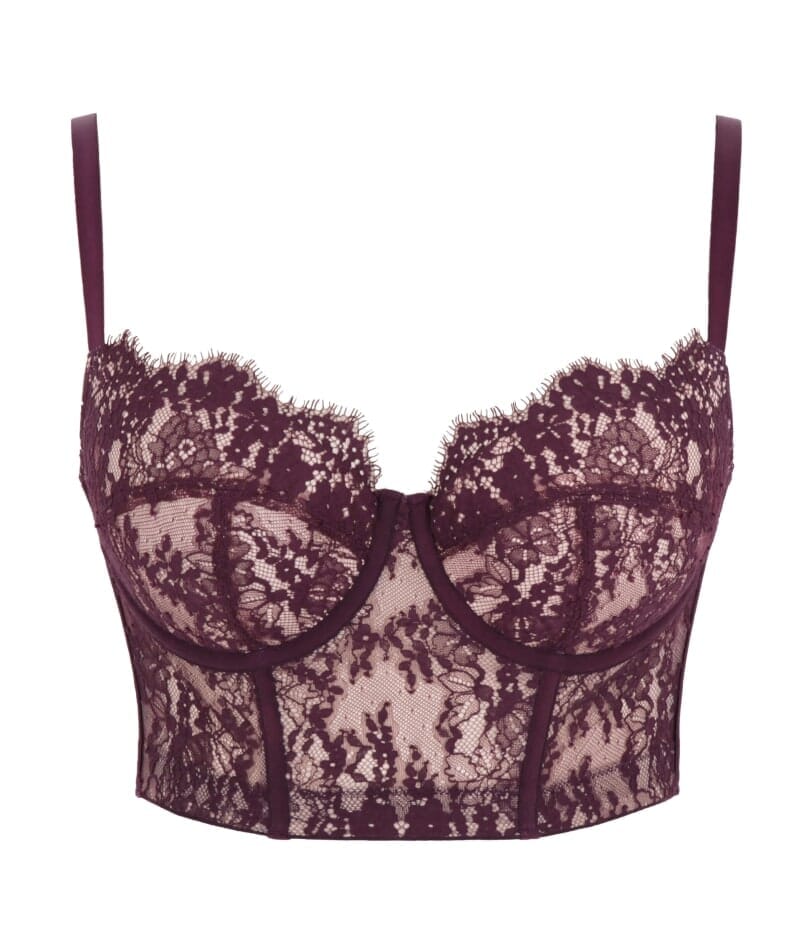 Panache Carmen Lace Underwired Bustier - Mulberry - Image 7
