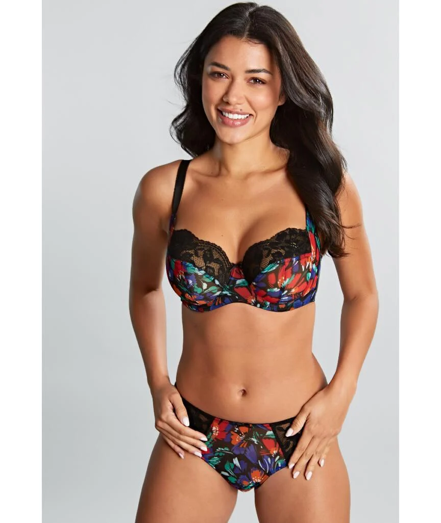 Panache Nina Underwired Balconette Bra - Black/Floral - Image 4