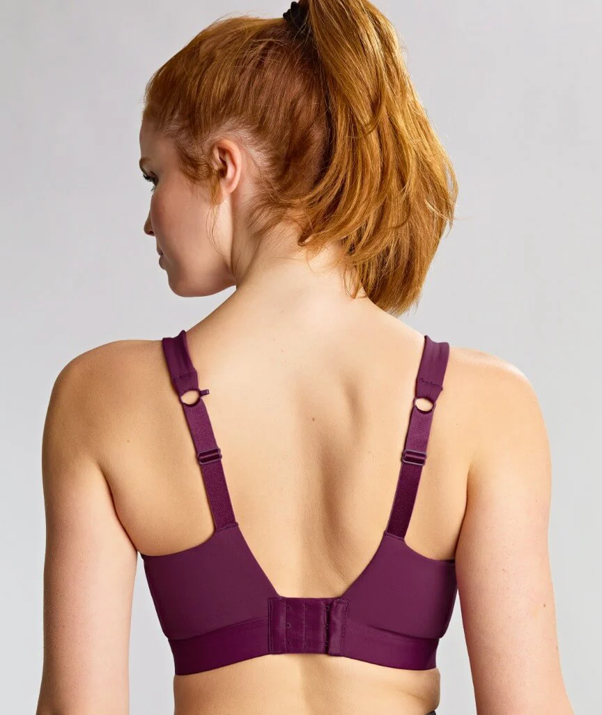 Panache Sport Endurance Ultra Perform Non Padded Underwire Sports Bra - Berry/Chalk - Image 3