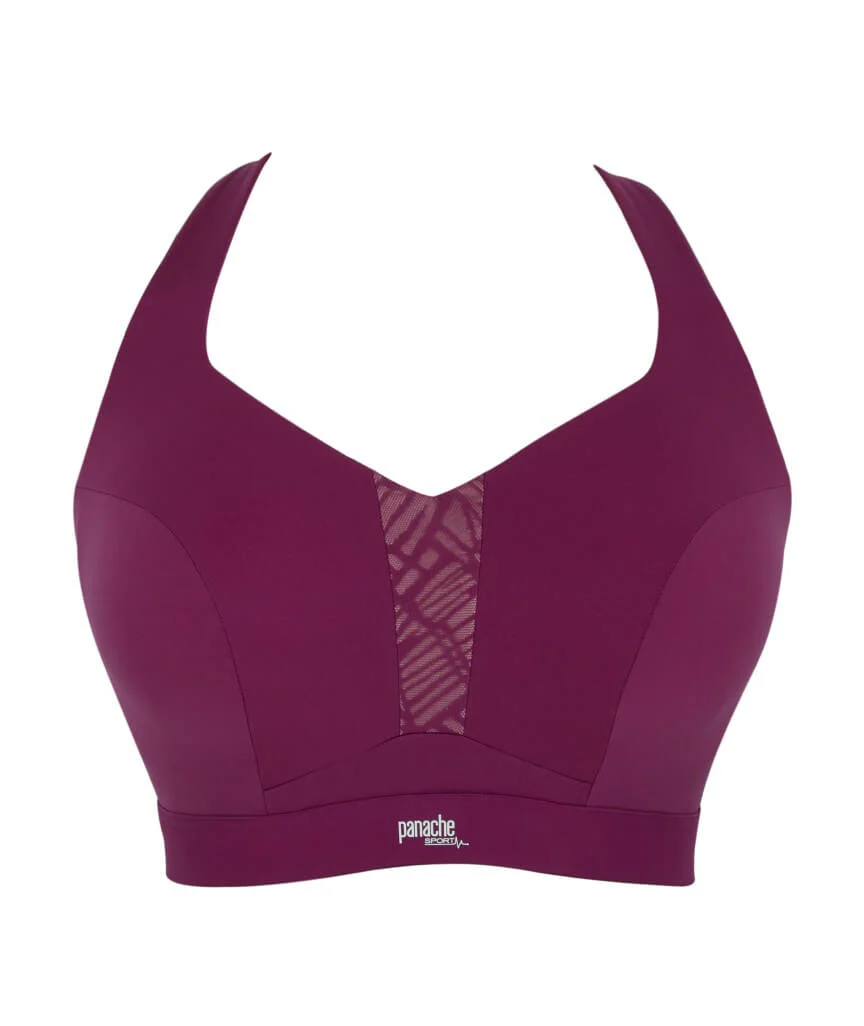 Panache Sport Endurance Ultra Perform Non Padded Underwire Sports Bra - Berry/Chalk - Image 7