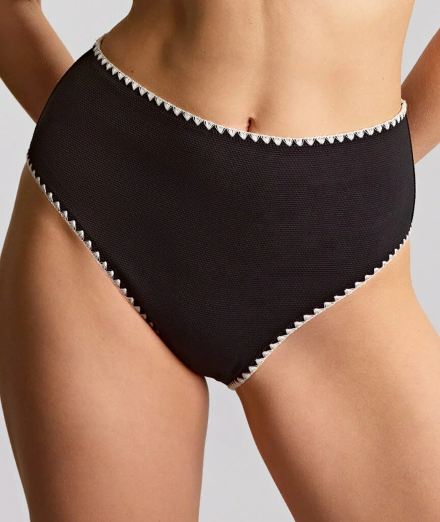 Panache Swimwear Aurora High Waist Bikini Brief - Aurora Black/White