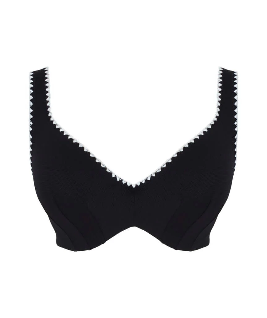 Panache Swimwear Aurora Jennifer Plunge Bikini Top - Aurora Black/White - Image 13