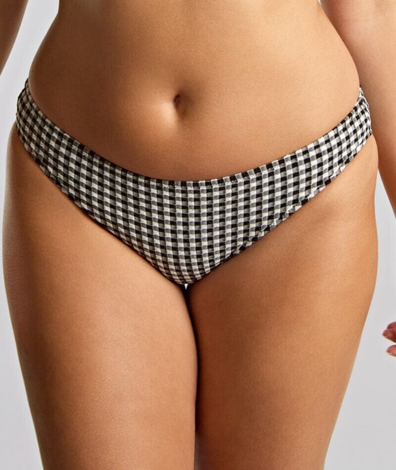 Panache Swimwear Gingham Classic Brief - Black Gingham