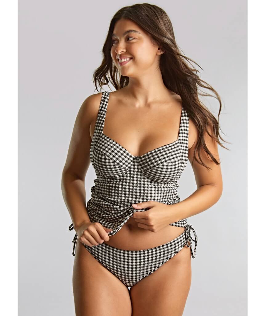 Panache Swimwear Gingham Iris Balconnet Underwired Tankini - Black Gingham - Image 4