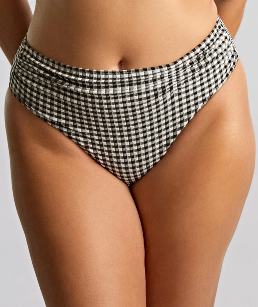 Panache Swimwear Gingham Midi Pant - Black Gingham - Image 3
