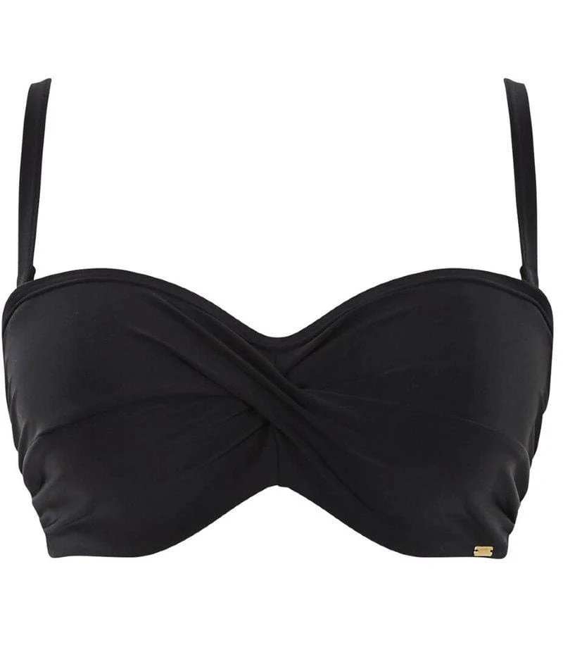 Panache Swimwear Anya Riva Twist Bandeau Underwired Bikini Top - Black - Image 15