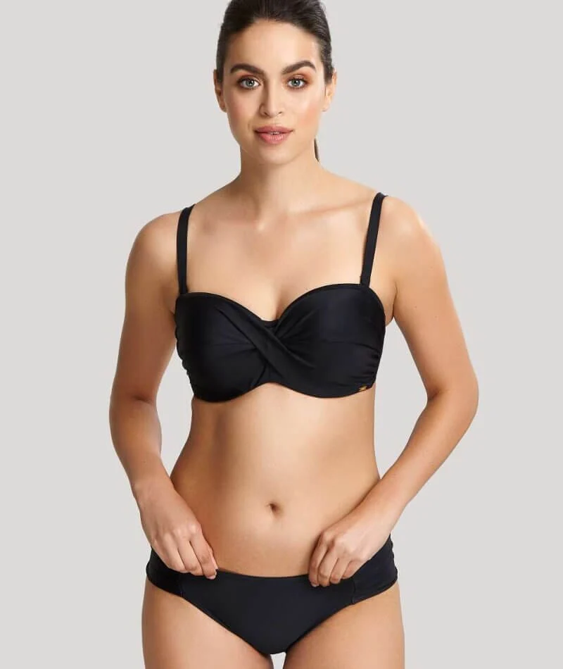 Panache Swimwear Anya Riva Twist Bandeau Underwired Bikini Top - Black - Image 9