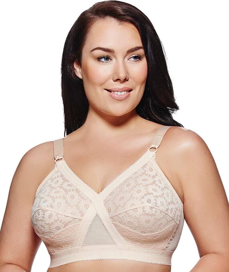 Playtex 18 Hour Cross Your Heart Wire-Free Lace Bra - Beige - Image 5