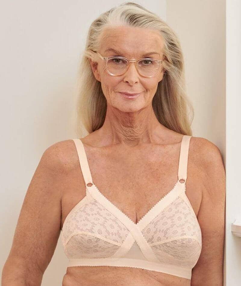 Playtex 18 Hour Cross Your Heart Wire-Free Lace Bra - Beige - Image 6