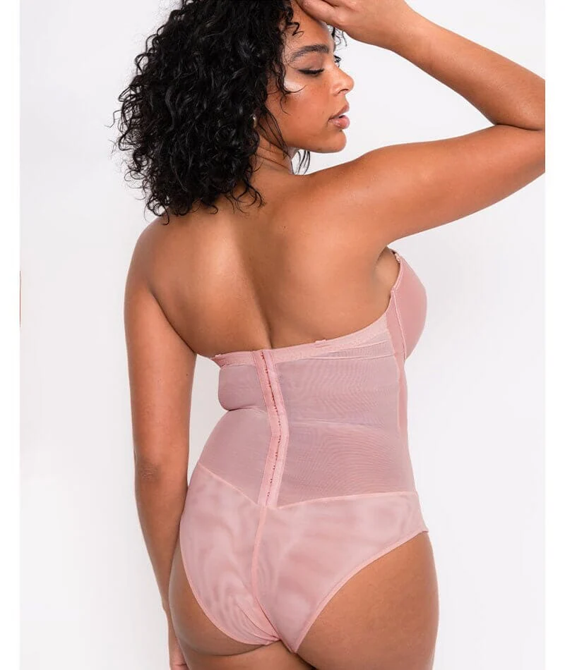 Scantilly Classique Plunge Padded Strapless Bodysuit - Powdery Pink - Image 5