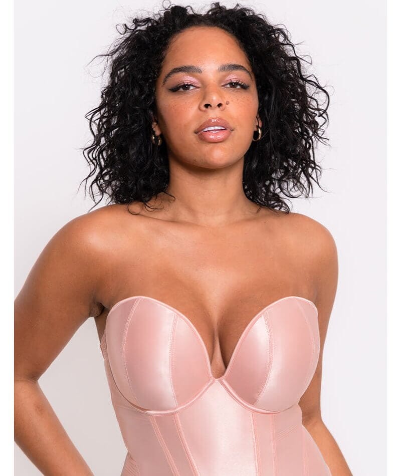 Scantilly Classique Plunge Padded Strapless Bodysuit - Powdery Pink - Image 6