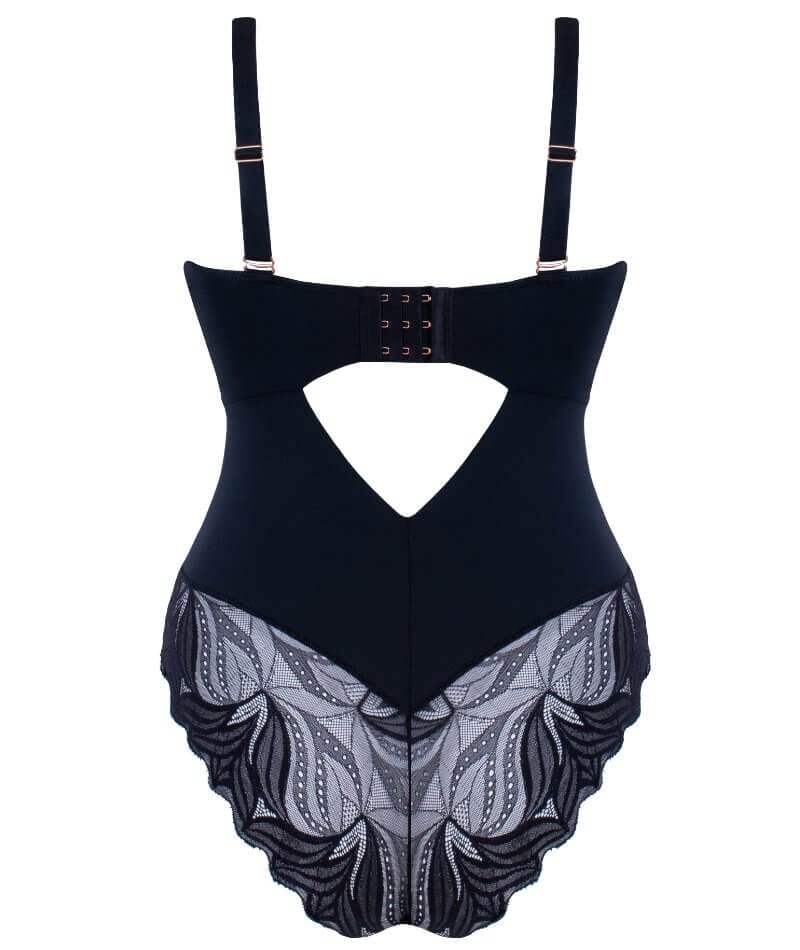 Scantilly Indulgence Stretch Lace Bodysuit - Black/Latte - Image 5