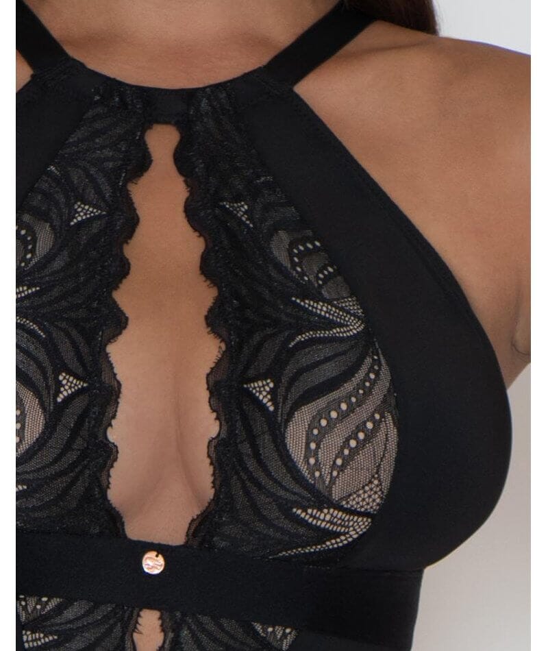 Scantilly Indulgence Stretch Lace Bodysuit - Black/Latte - Image 7