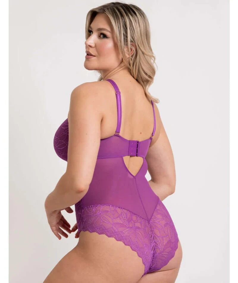Scantilly Opulence Stretch Lace Bodysuit - Mystic Purple - Image 2
