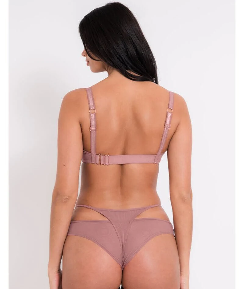 Scantilly Peep Show Deep Plunge Bra - Dusty Rose - Image 5