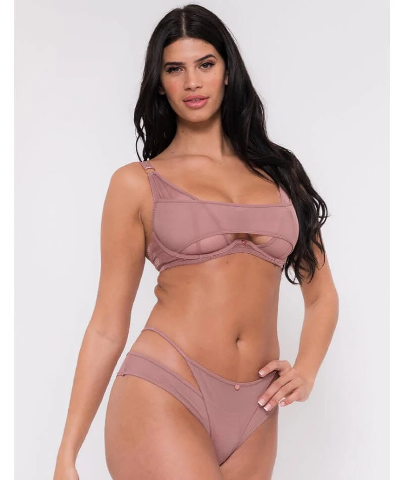 Scantilly Peep Show Deep Plunge Bra - Dusty Rose - Image 6