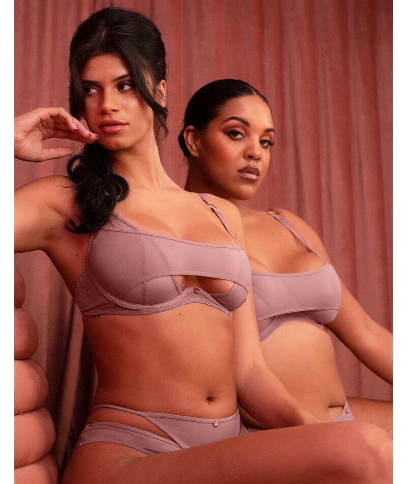 Scantilly Peep Show Deep Plunge Bra - Dusty Rose - Image 7