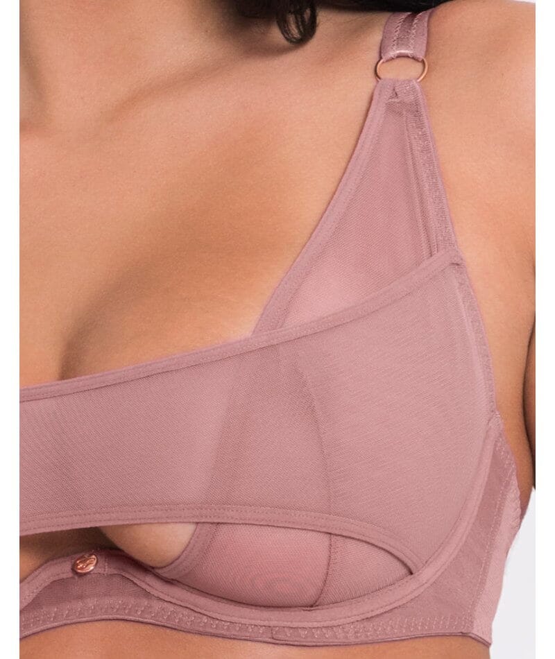 Scantilly Peep Show Deep Plunge Bra - Dusty Rose - Image 9