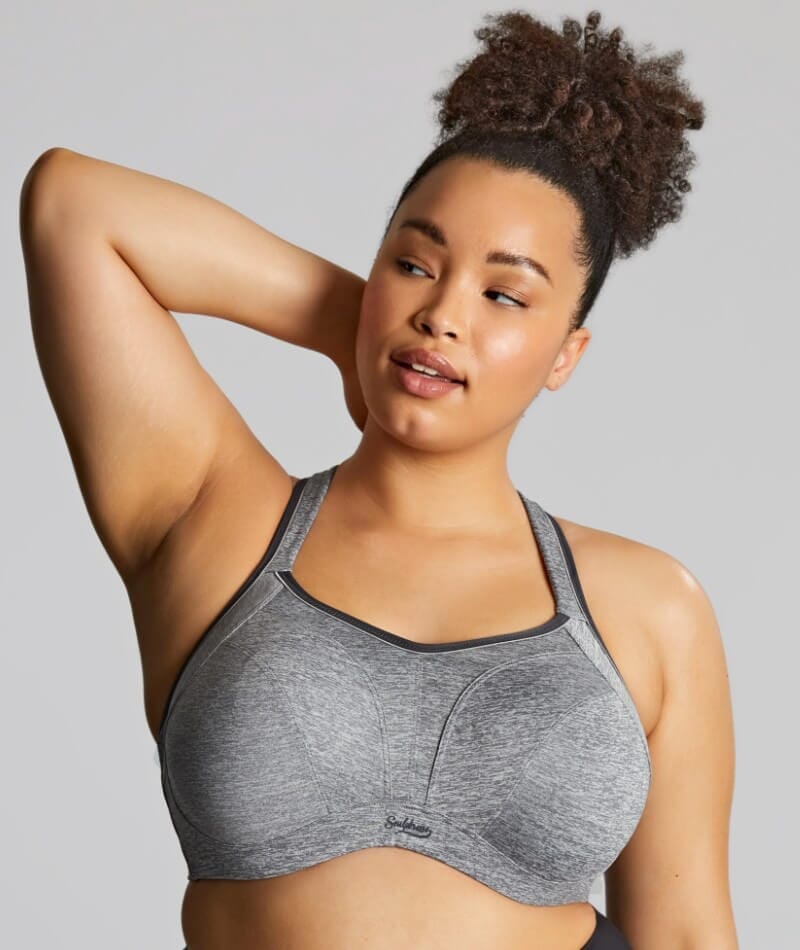 Sculptresse Activate Non Padded Underwired Sports Bra - Charcoal Marle - Image 12