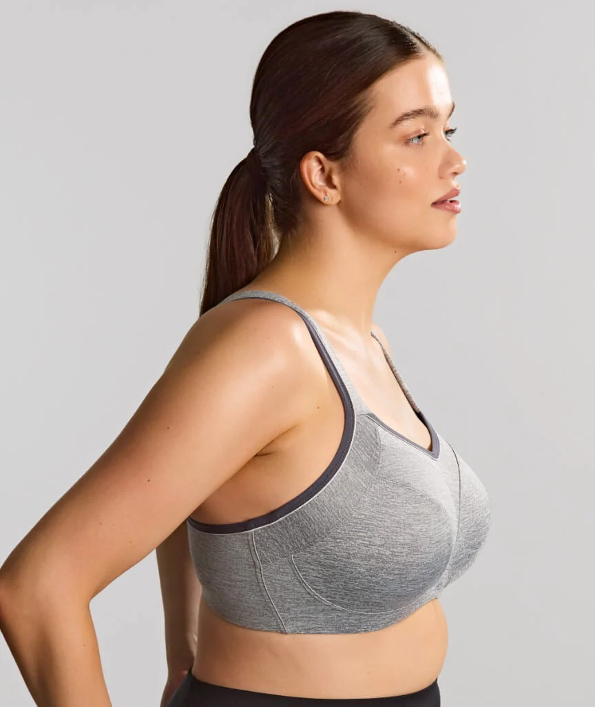 Sculptresse Activate Non Padded Underwired Sports Bra - Charcoal Marle - Image 5