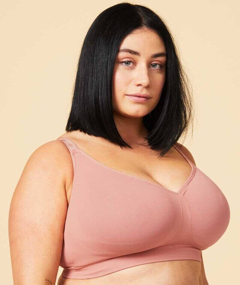 Sugar Candy Fuller Bust Seamless F-Hh Cup Wire-Free Lounge Bra - Rosewood - Image 3