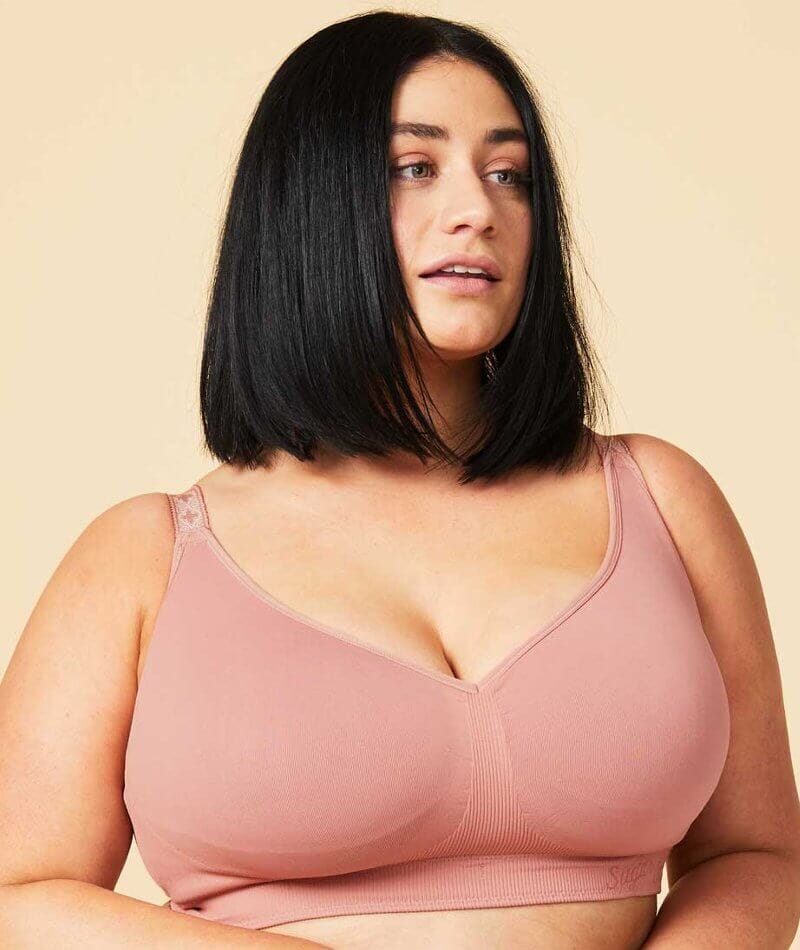 Sugar Candy Fuller Bust Seamless F-Hh Cup Wire-Free Lounge Bra - Rosewood - Image 5