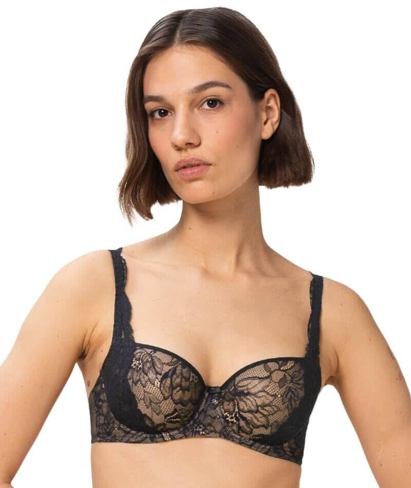 Triumph Amourette Charm Half-Cup Underwired Padded Bra - Black - Image 3