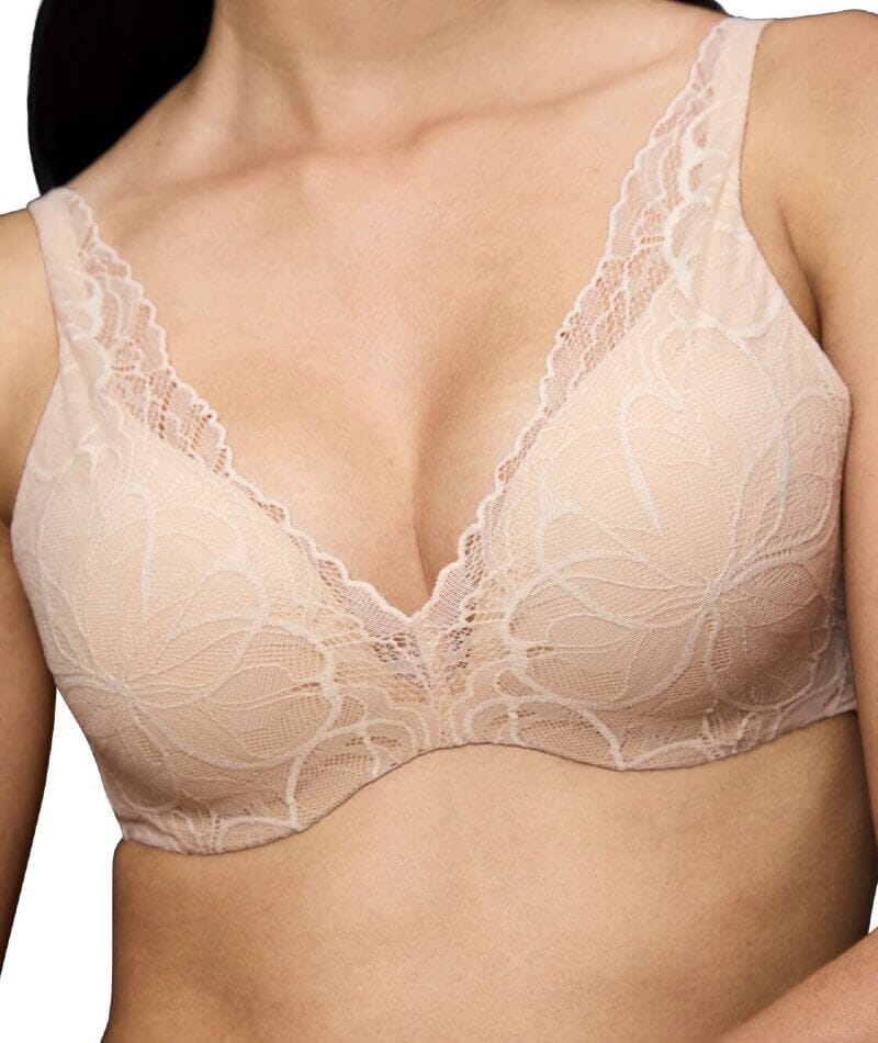 Triumph Body Make-up Illusion Lace Underwired Padded Bra - Nude Beige - Image 3