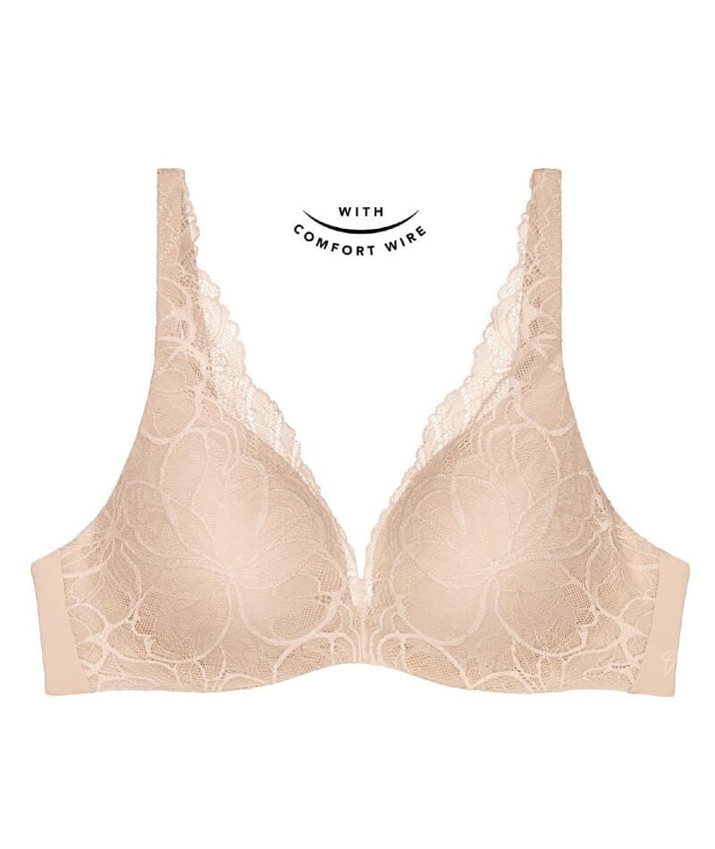 Triumph Body Make-up Illusion Lace Underwired Padded Bra - Nude Beige - Image 5