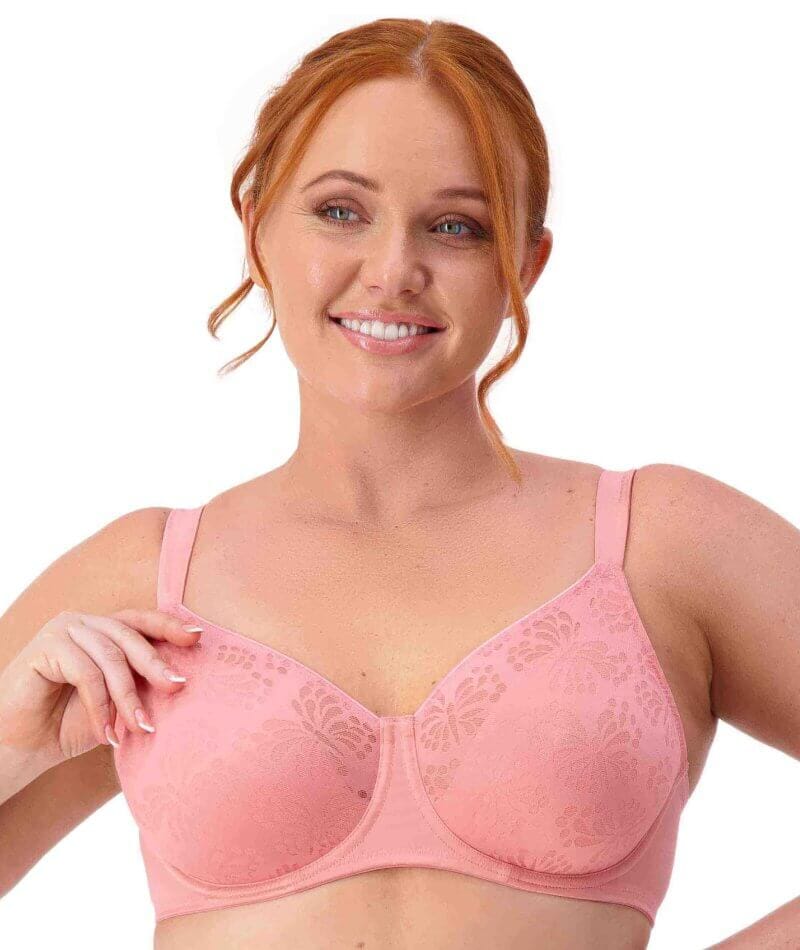 Triumph Lacy Minimizer 2 Pack Bra - Toasted Almond/Cherry Rose - Image 9