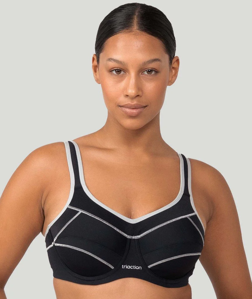 Triumph Triaction Performance Sports Bra - Black / Silver - Image 2
