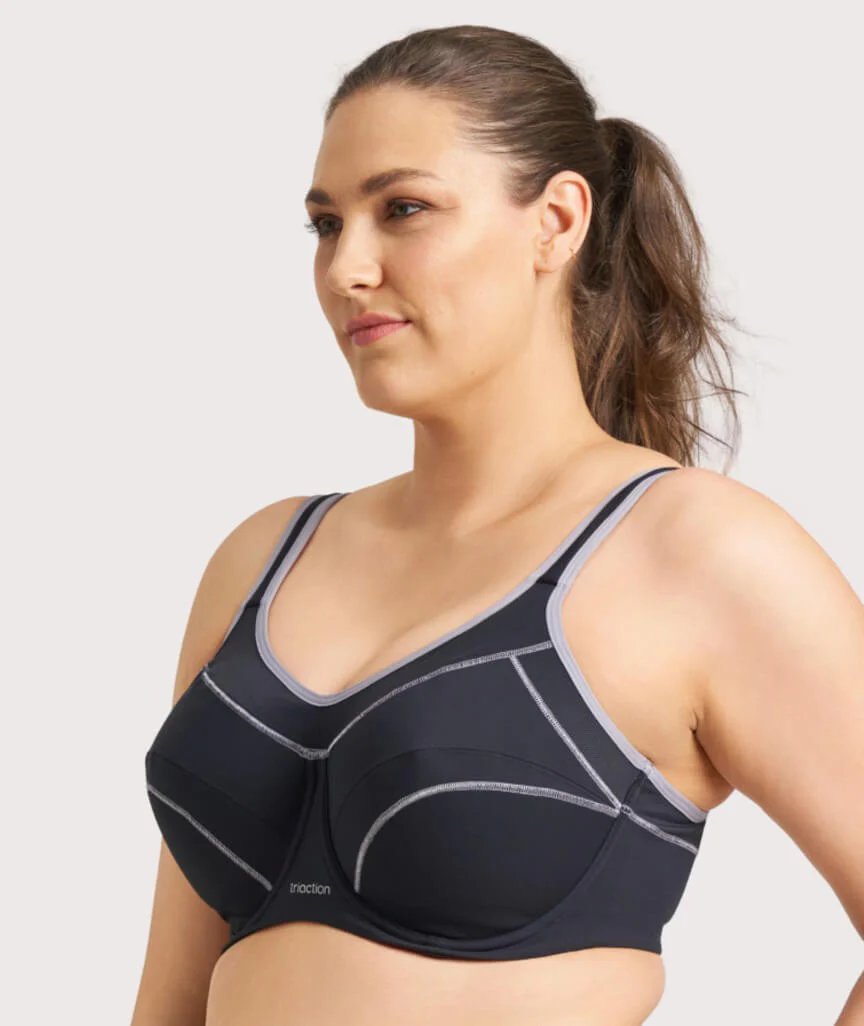 Triumph Triaction Performance Sports Bra - Black / Silver - Image 4