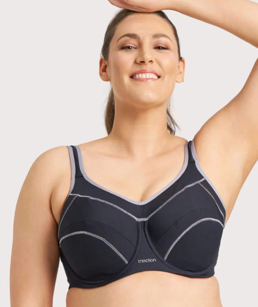 Triumph Triaction Performance Sports Bra - Black / Silver - Image 7