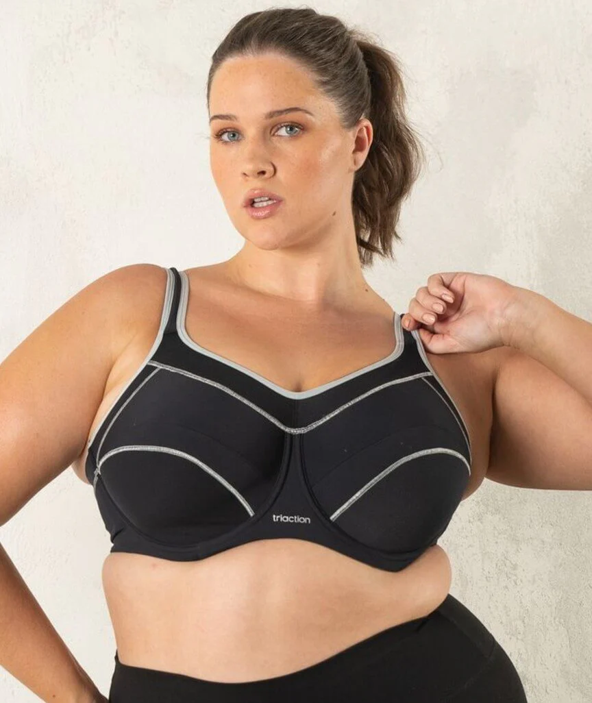 Triumph Triaction Performance Sports Bra - Black / Silver - Image 9