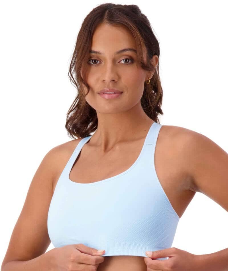 Triumph Triaction Ultra Seamfree Sports Bra - Sky Blue - Image 4