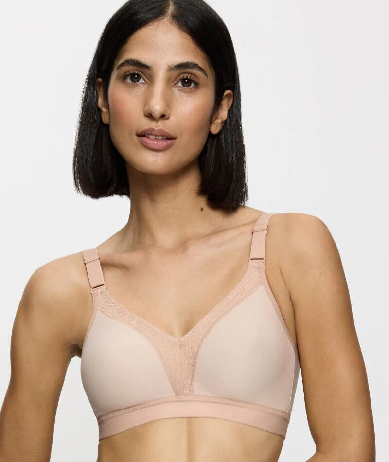 Triumph Triaction Wellness Wire-free Sports Bra - Neutral Beige - Image 2