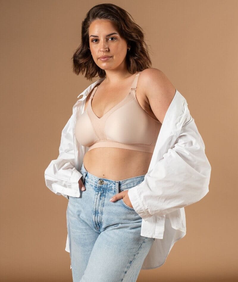Triumph Triaction Wellness Wire-free Sports Bra - Neutral Beige - Image 6