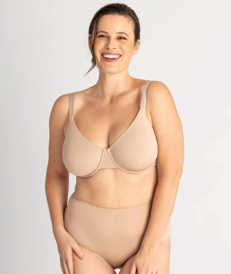 Underbliss Invisibliss Moulded Microfibre Underwire Bra 2 Pack - Black/Nude - Image 12