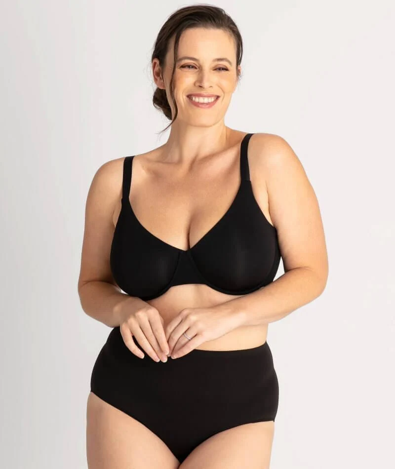 Underbliss Invisibliss Moulded Microfibre Underwire Bra 2 Pack - Black/Nude - Image 14