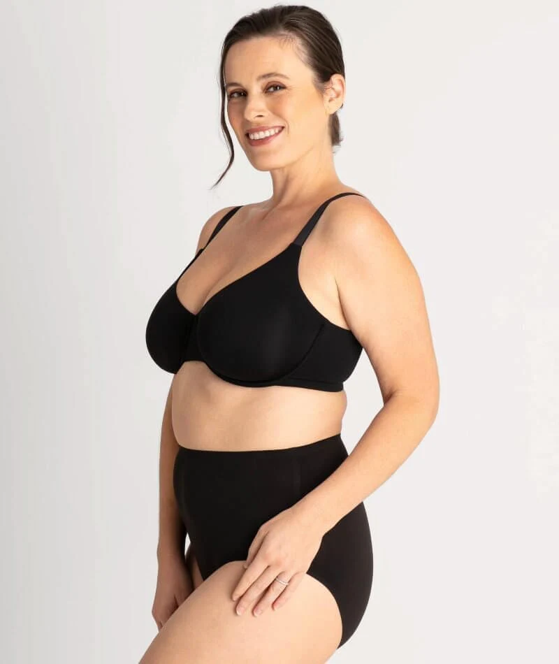 Underbliss Invisibliss Moulded Microfibre Underwire Bra 2 Pack - Black/Nude - Image 15