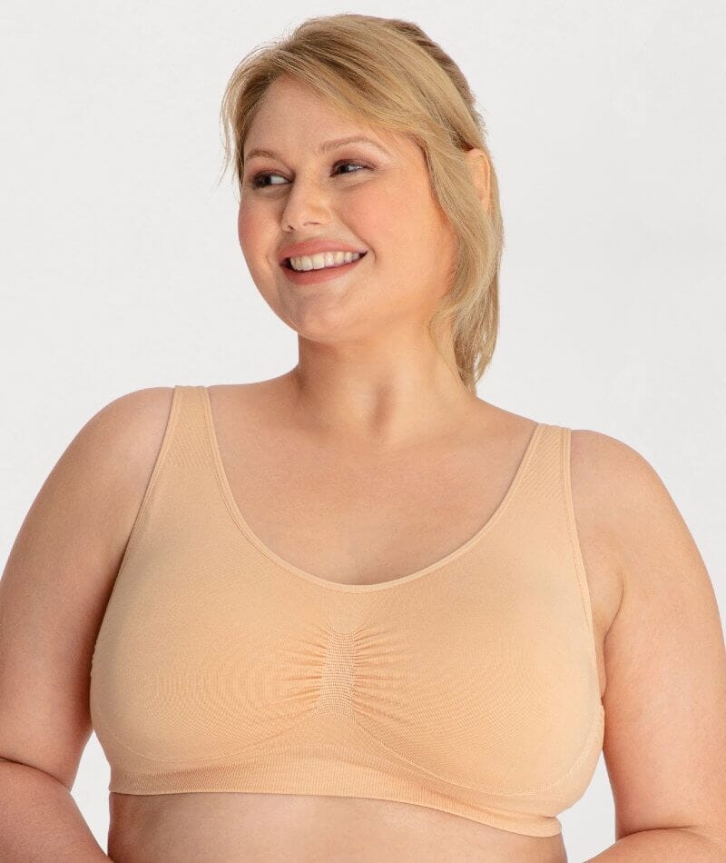 Underbliss Seamless Bamboo Blend Comfort Wire-free Bra 2 Pack - Black/Frappe - Image 2